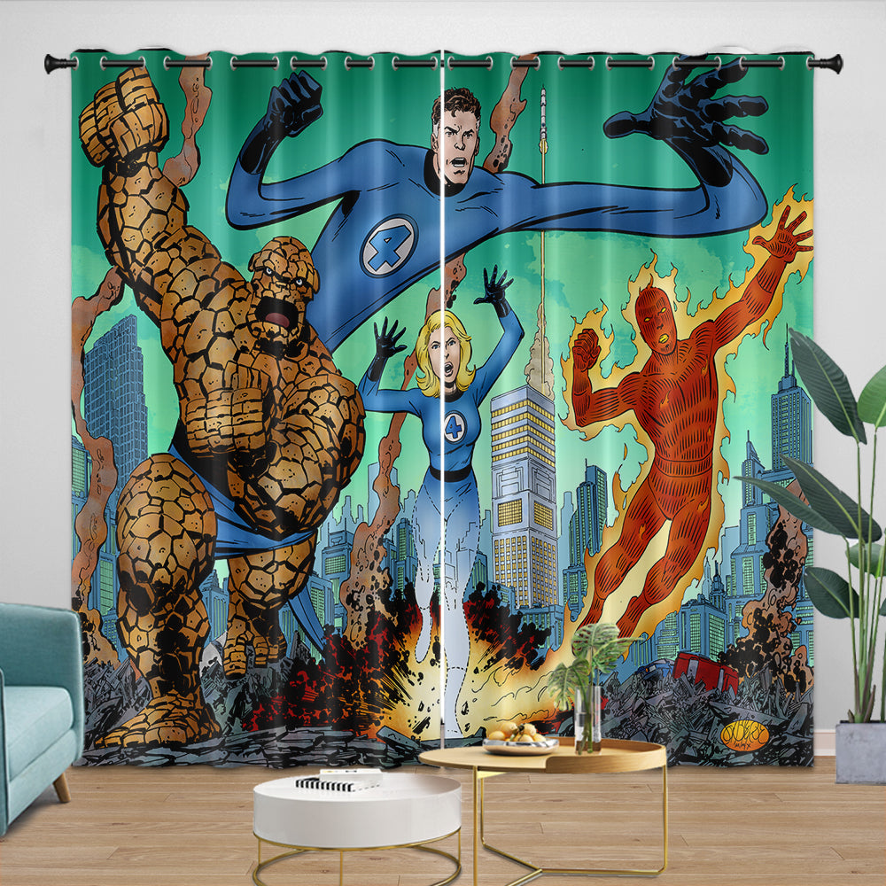 The Fantastic Four Curtains Blackout Window Drapes Room Decoration (Online Order Only)