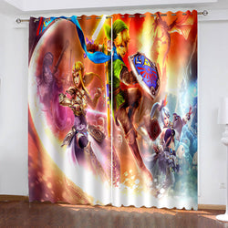 The Legend of Zelda Curtains  Pattern Blackout Window Drapes (Online Order Only)