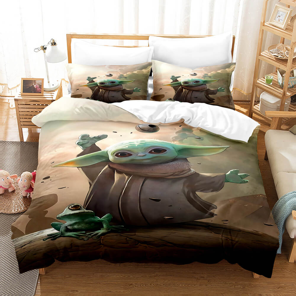 The Mandalorian Baby Yoda Cosplay Bedding Set Quilt Duvet Cover Sets (Online Order Only)