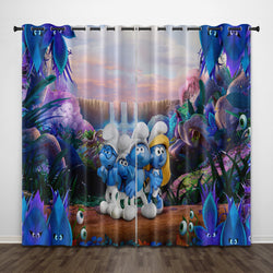 The Smurfs Curtains Pattern Blackout Window Drapes (Online Order Only)