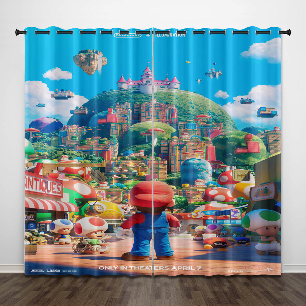 The Super Mario Bros Movie Curtains Blackout Window Drapes Decoration (Online Order Only)