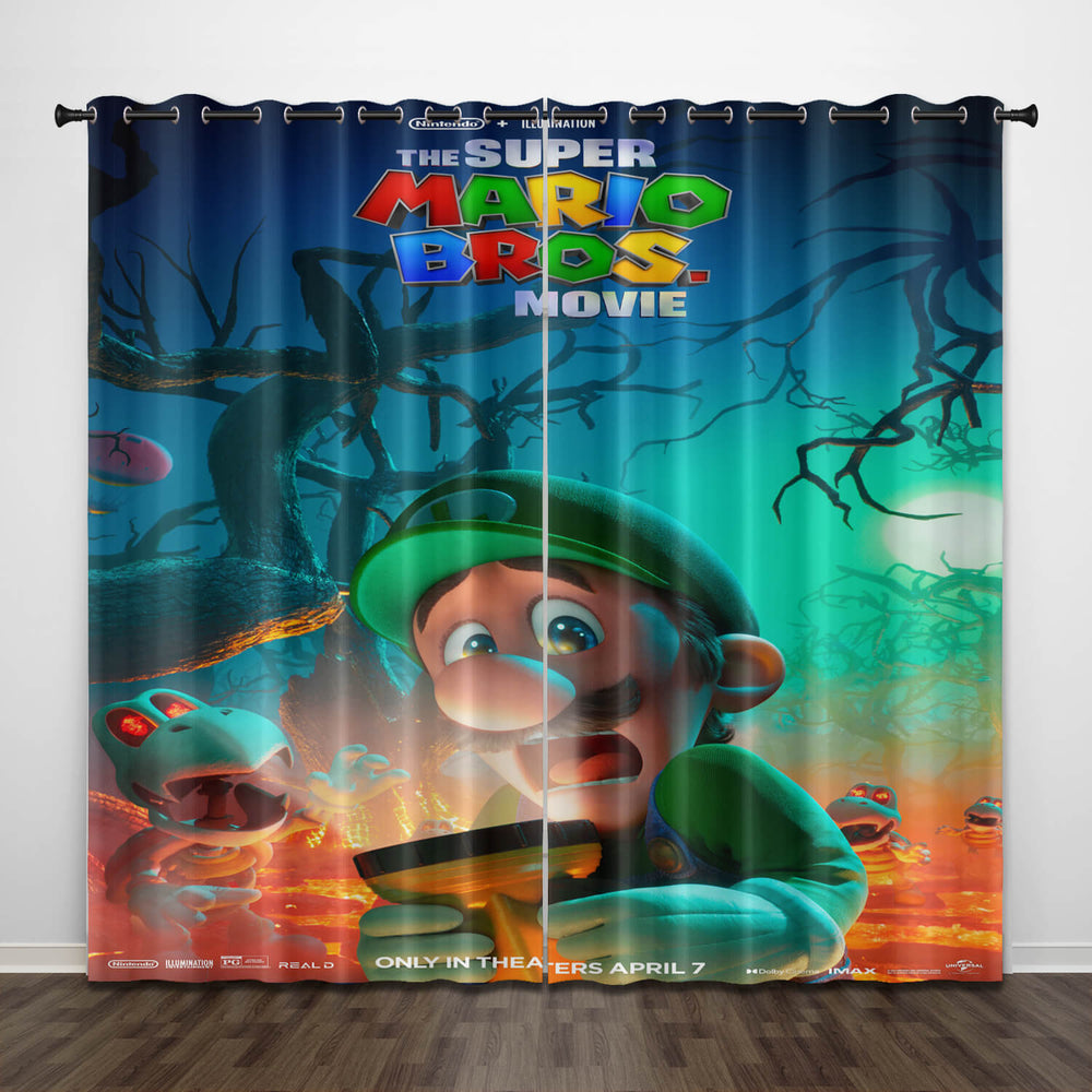 The Super Mario Bros Movie Curtains Blackout Window Drapes Decoration (Online Order Only)