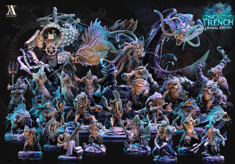 3D Printed Archvillain Games Morklos The Trench Abyssal Depths 28 32mm D&D (Online Only)