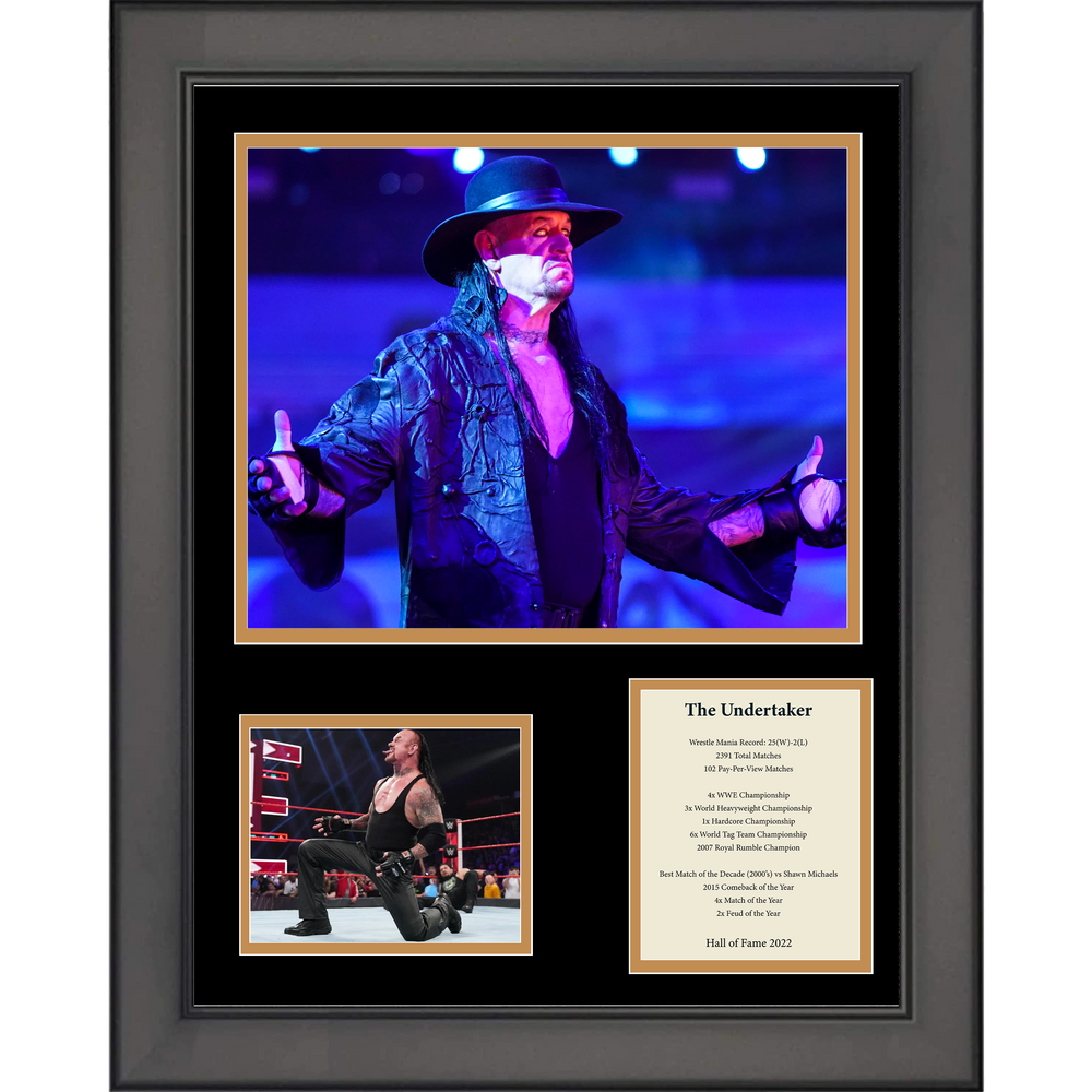 Framed The Undertaker Hall of Fame 11"x14" Wrestling Three Photo Collage (ONLINE ORDER ONLY)