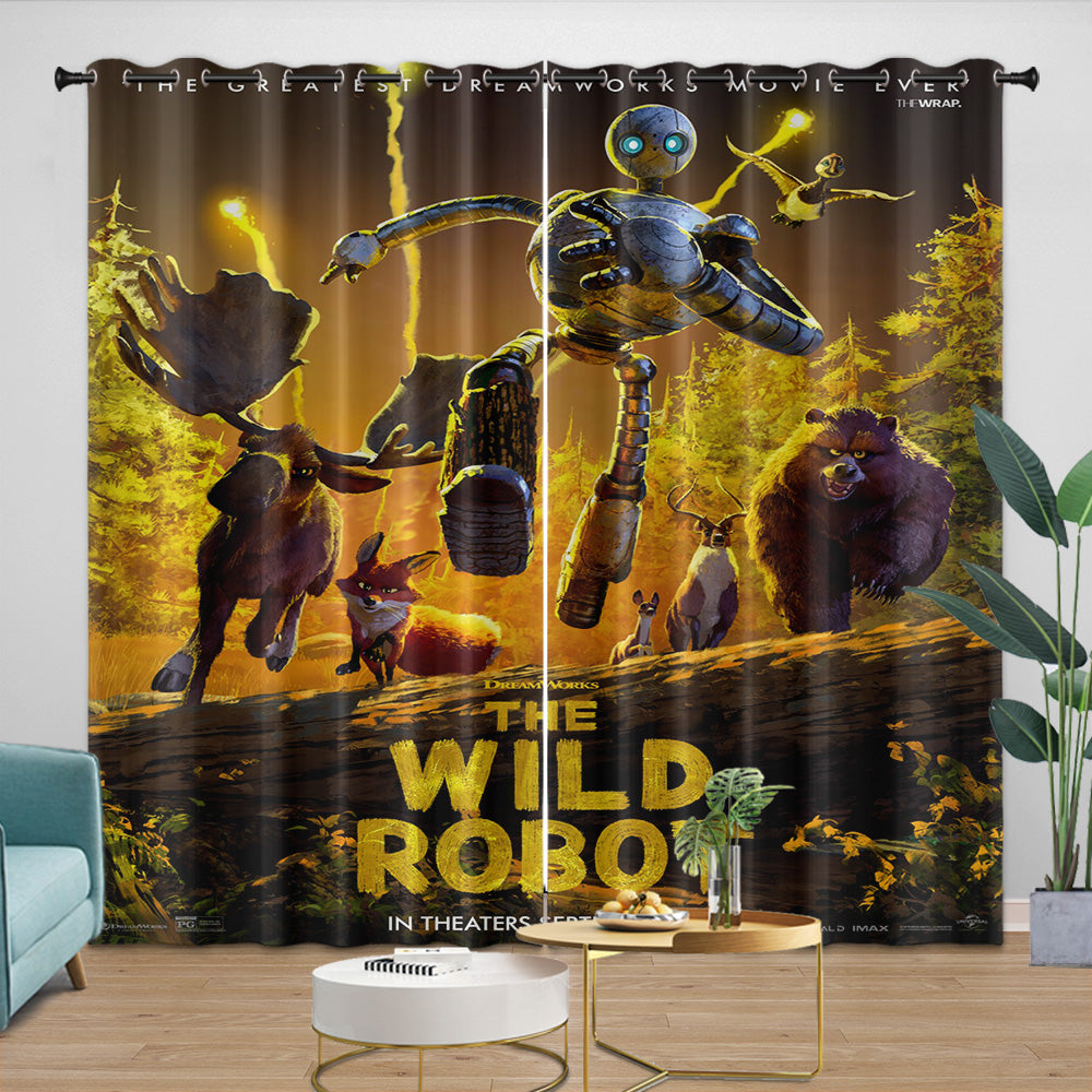 The Wild Robot Curtains Blackout Window Drapes Room Decoration (Online Order Only)