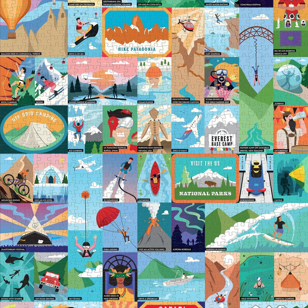 Thrilling Experiences for Adventure Seekers Bucket List 1000 Piece Jigsaw Puzzle Ridley (ONLINE ORDER ONLY)