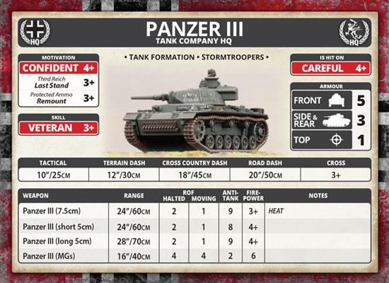 Flames of War: German Panzer III Tank Platoon (Mid War)