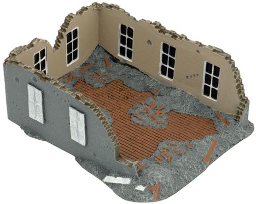 Flames of War: Large Craters and Ruined House