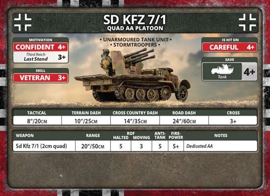 Flames of War: German SD KFZ 7/1 Quad AA Platoon (Late War)