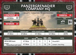 Flames of War: German Armoured Panzergrenadier Company HQ (Late War)