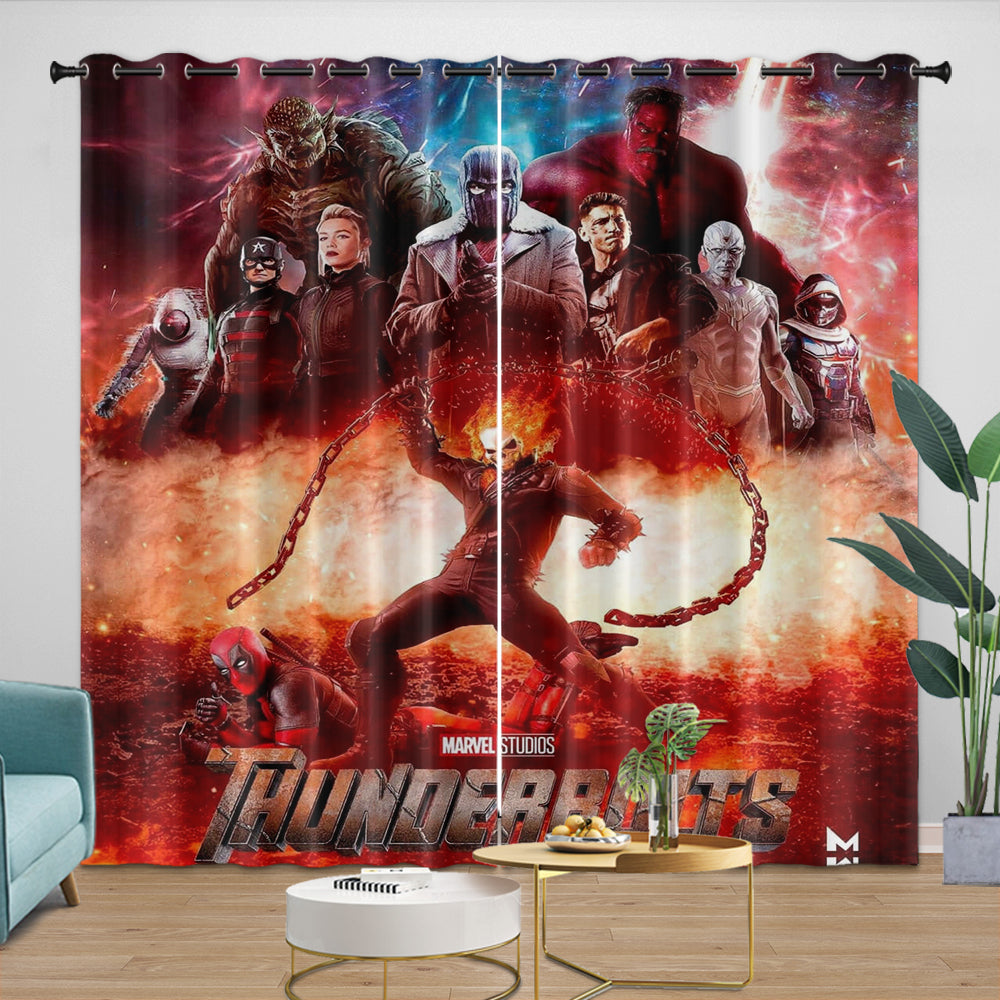 Thunderbolts Pattern Curtains Blackout Window Drapes Room Decoration (Online Order Only)