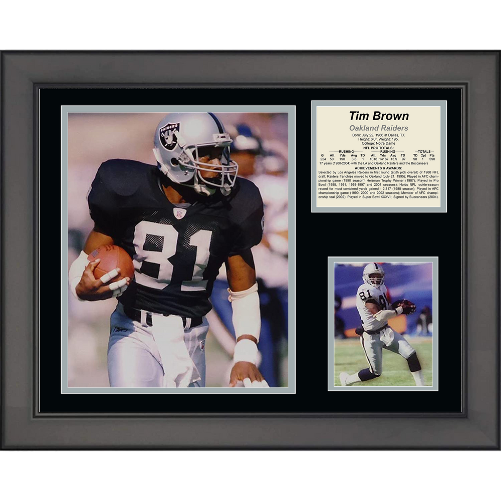 Framed Tim Brown Oakland Las Vegas Raiders 11"x14" Football Three Photo Collage (ONLINE ORDER ONLY)