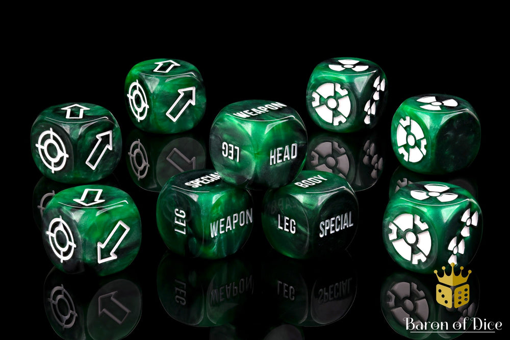 Green Cog Titan Dice Set (ONLINE ORDER ONLY)