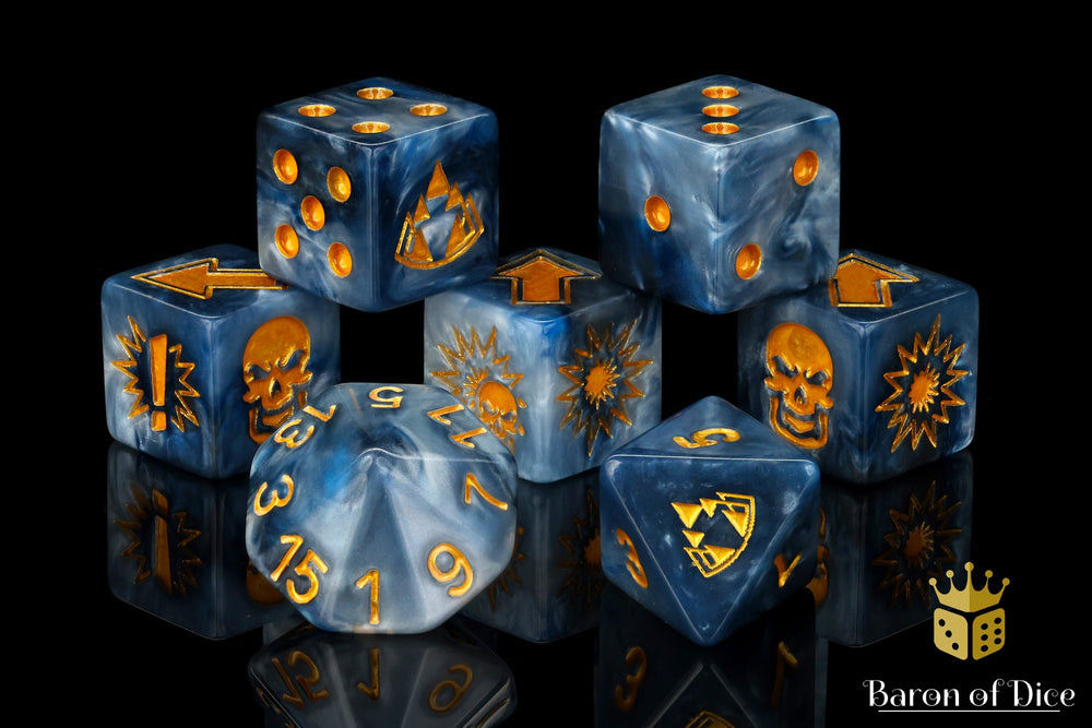 Titanium - Bloody Football Dice (Set of 7) (ONLINE ORDER ONLY)