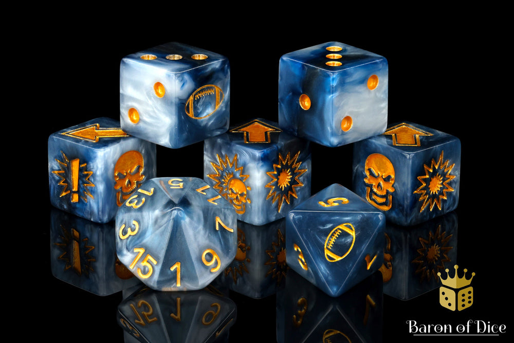 Titanium - Bloody Football Dice (Set of 7) (ONLINE ORDER ONLY)
