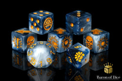 Titanium - Bloody Football Dice (Set of 7) (ONLINE ORDER ONLY)