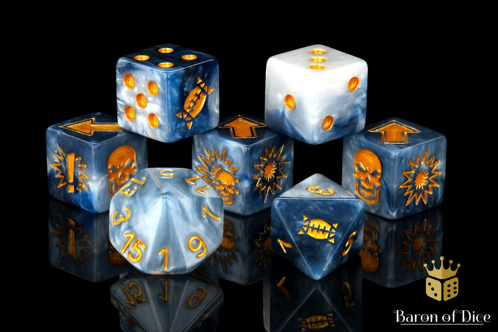 Titanium - Bloody Football Dice (Set of 7) (ONLINE ORDER ONLY)