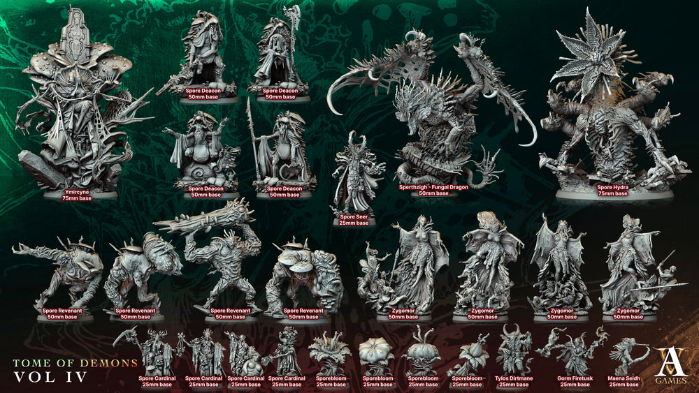 3D Printed Archvillain Games Spore Cardinal Tome of Demons Vol IV 28 32mm D&D (Online Only)