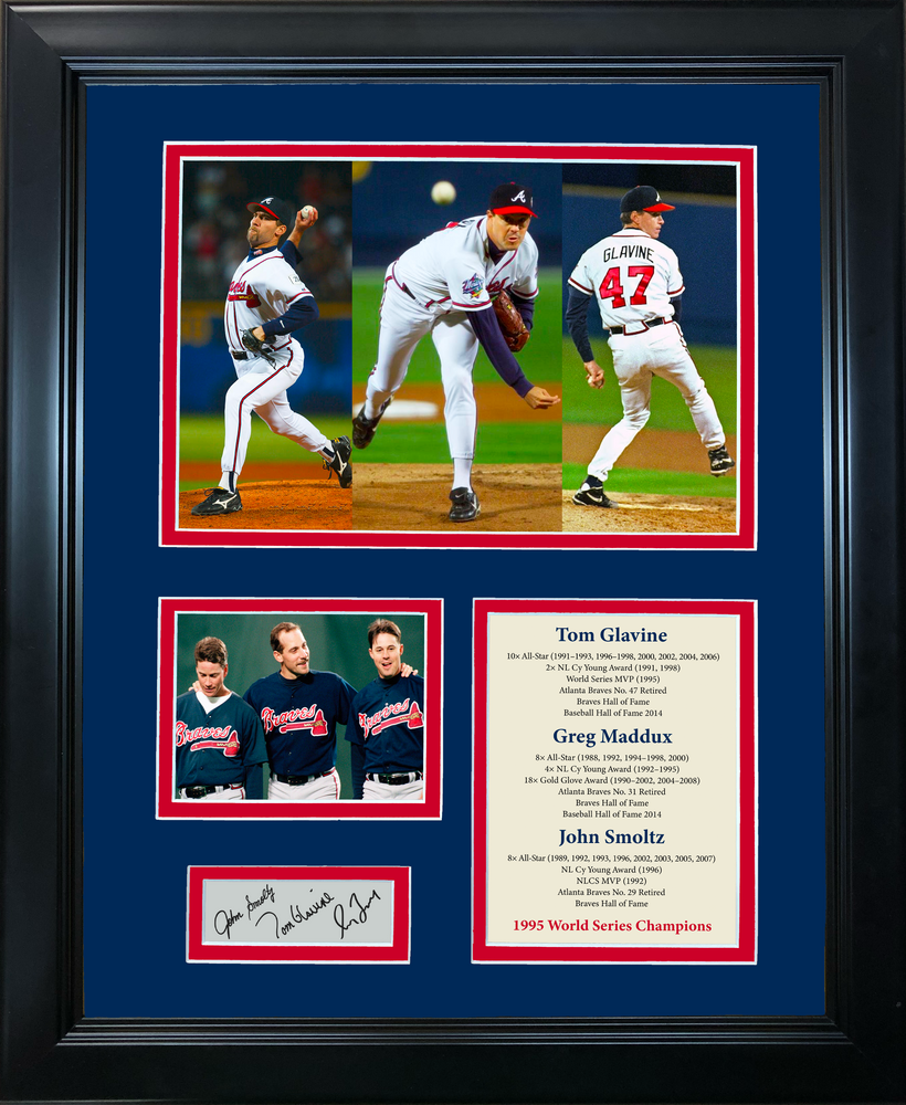 Framed Tom Glavine John Smoltz Greg Maddux Atlanta Braves Big 3 Facsimile Laser Engraved Signature Auto 11"x14" Baseball Photo Sig Collage (ONLINE ORDER ONLY)