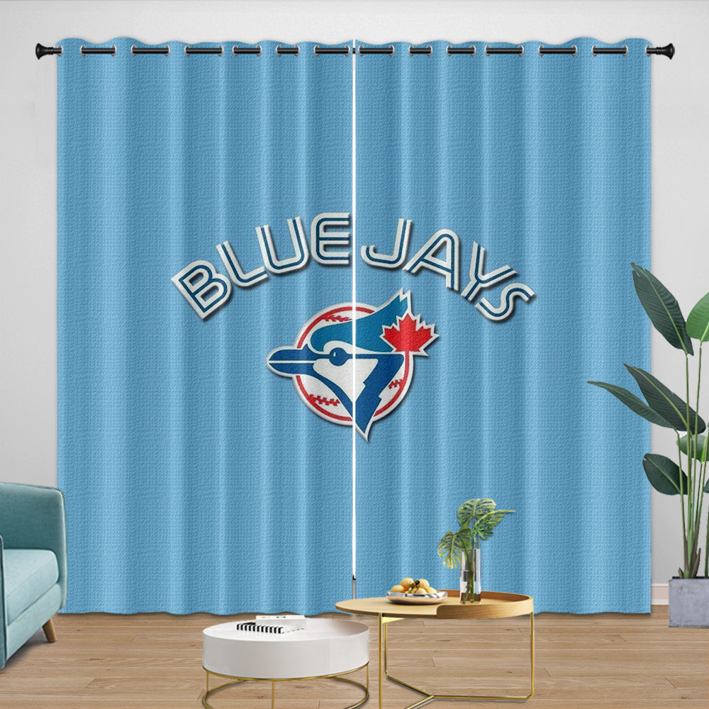 Toronto Blue Jays Curtains Blackout Window Drapes Room Decoration (Online Order Only)