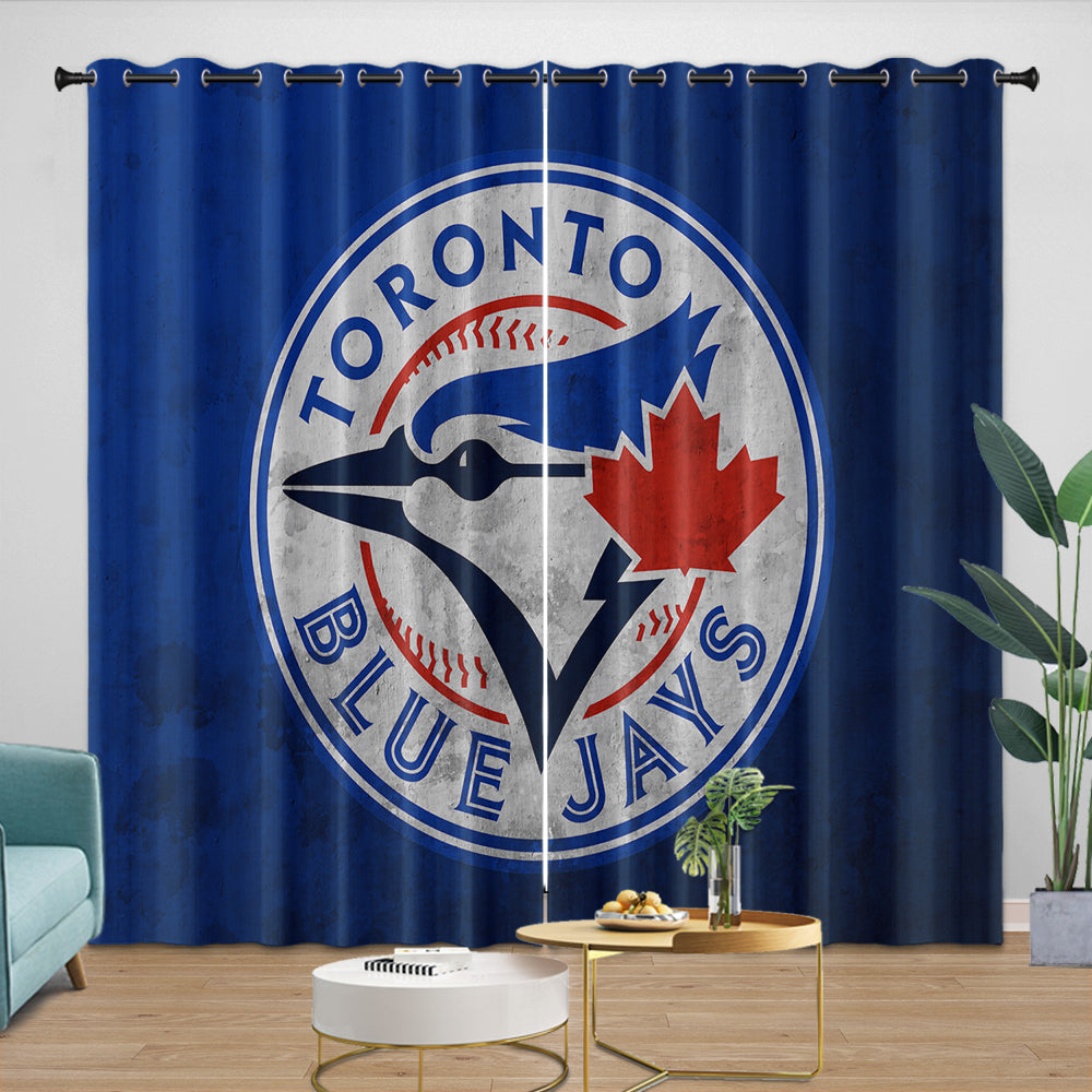 Toronto Blue Jays Curtains Blackout Window Drapes Room Decoration (Online Order Only)