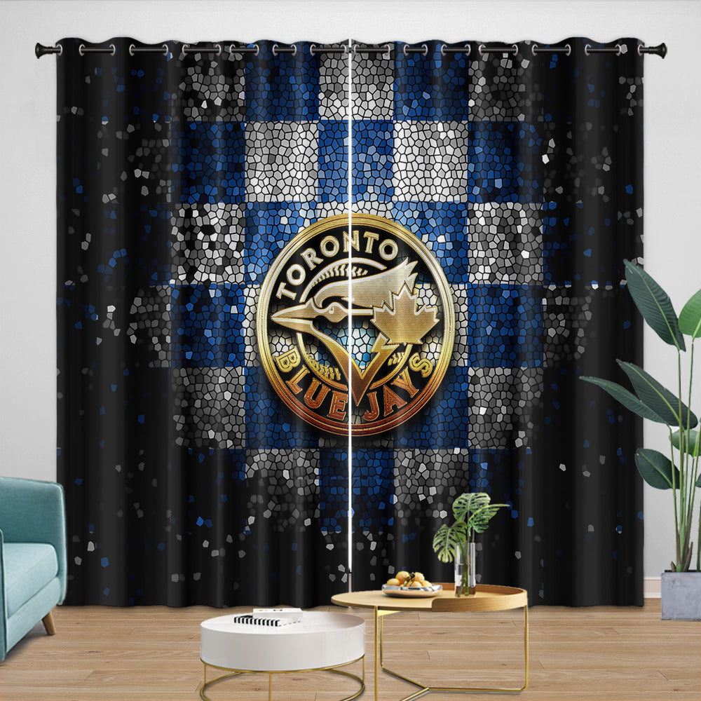 Toronto Blue Jays Curtains Blackout Window Drapes Room Decoration (Online Order Only)