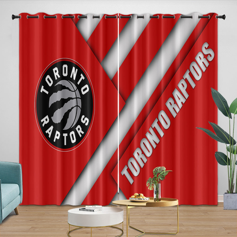 Toronto Raptors Curtains Blackout Window Drapes Room Decoration (Online Order Only)