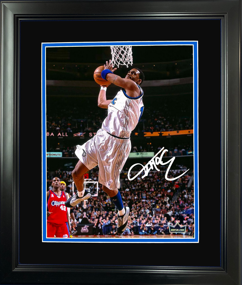 Framed Tracy McGrady Facsimile Laser Engraved Signature Auto 11"x14" Basketball Photo HOFSM Holo (ONLINE ORDER ONLY)