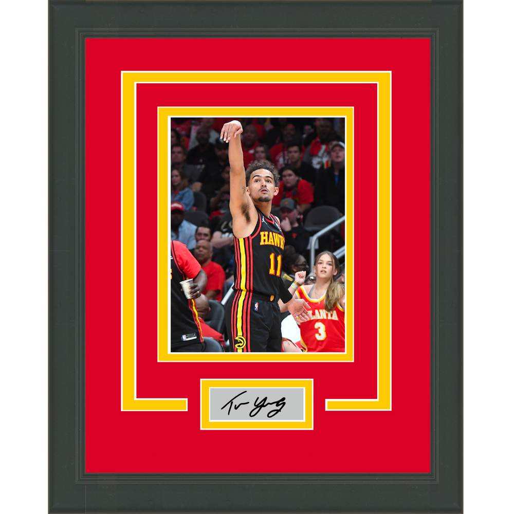 Framed Trae Young Facsimile Laser Engraved Signature Auto Atlanta Hawks 11x14 Basketball Photo (ONLINE ORDER ONLY)