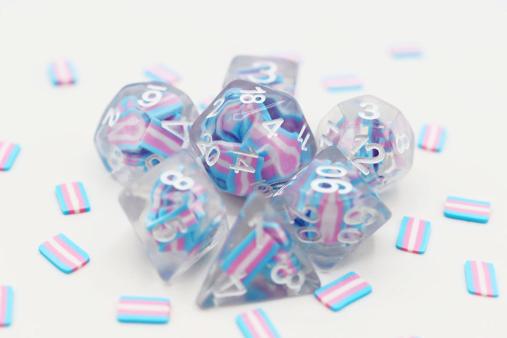 Foam Brain Games Pride Flag RPG Dice Set
