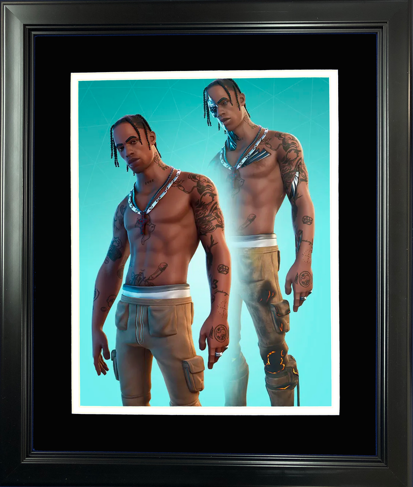 Framed Travis Scott Rare Icon Series Fortnite Skin 11"x14" Video Game Photo (ONLINE ORDER ONLY)