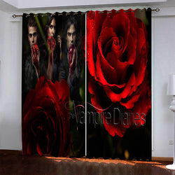 Twilight The Vampire Diaries Pattern Curtains Blackout Window Drapes (Online Order Only)