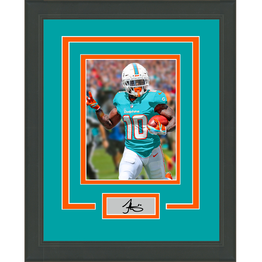 Framed Tyreek Hill Facsimile Laser Engraved Signature Auto Miami Dolphins 11x14 Football Photo (ONLINE ORDER ONLY)