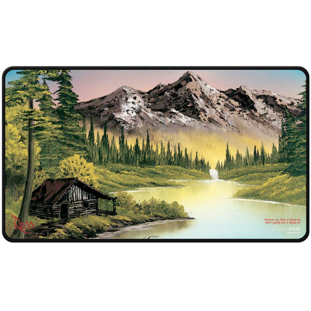 Ultra PRO: Black-Sitiched Playmat - Bob Ross (Mountain Retreat) (Online Order Only)