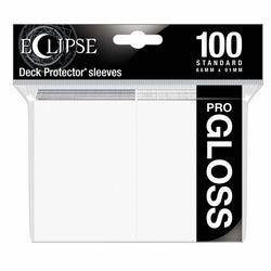 UPR15600 Arctic White Gloss Standard Sleeves 66mm x 91mm 100-sleeves Single Pack Eclipse (ONLINE ORDER ONLY)