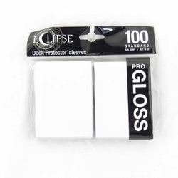 UPR15600 Arctic White Gloss Standard Sleeves 66mm x 91mm 100-sleeves Single Pack Eclipse (ONLINE ORDER ONLY)