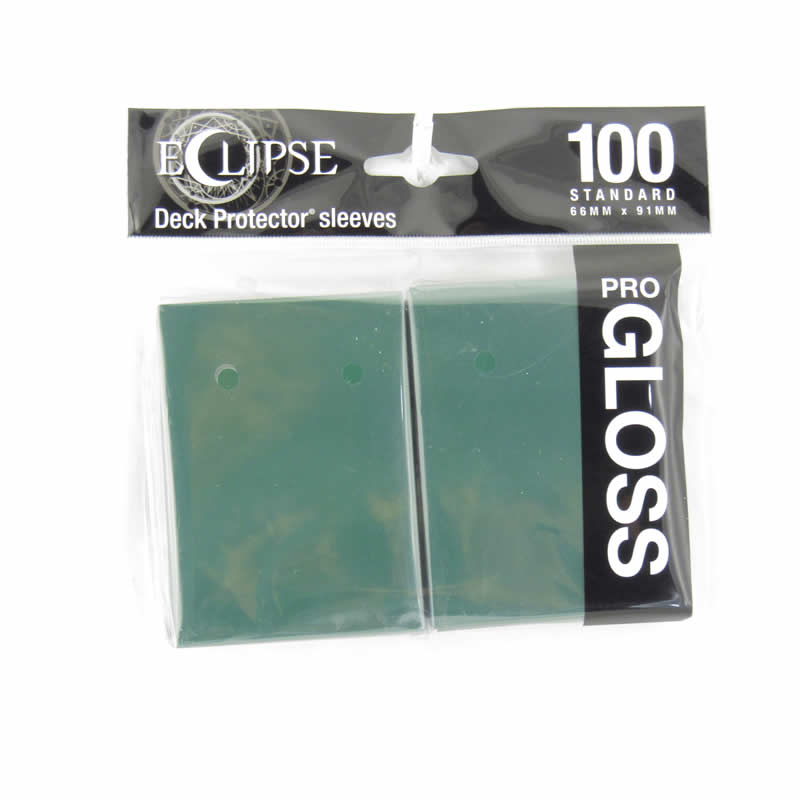 UPR15605 Forest Green Gloss Standard Sleeves 66mm x 91mm 100-sleeves Single Pack Eclipse (ONLINE ORDER ONLY)