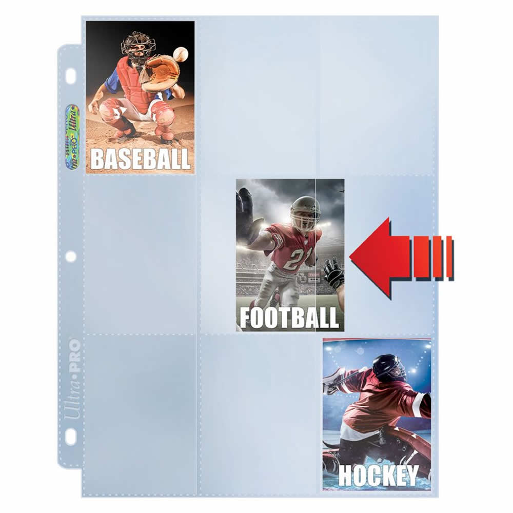 UPR82892 9-Pocket Platinum Side Load Page Clear Background - 100 pages per display box (ONLINE ORDER ONLY)