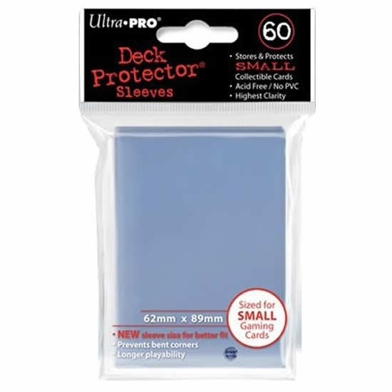 UPR82962 Clear Small Card Sleeves 60 Count Ultra Pro (ONLINE ORDER ONLY)