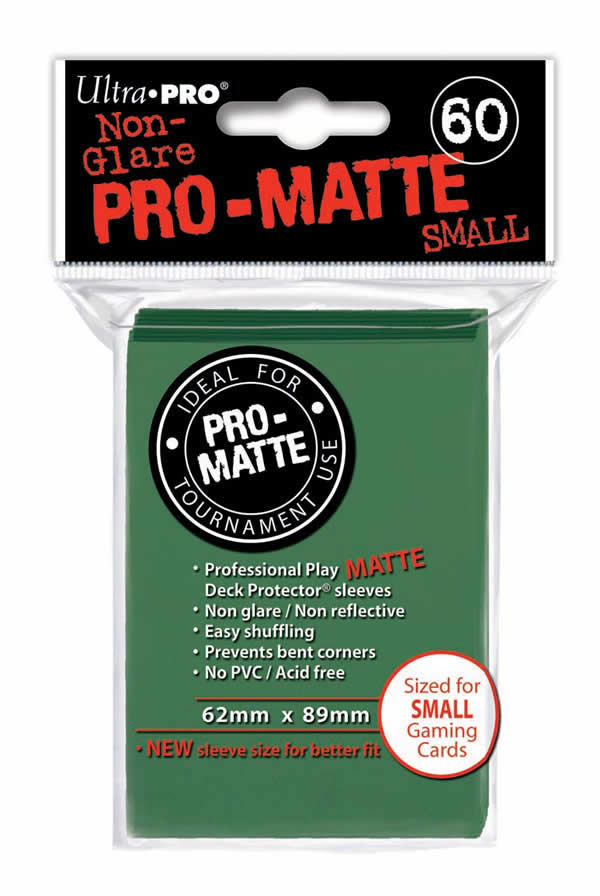 UPR84265 Green Pro-Matte Small Card Sleeves 60 Count Ultra Pro (ONLINE ORDER ONLY)