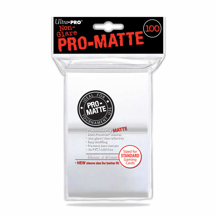 UPR84513 White Standard Card Sleeves 100 Count Pro-Matte Ultra Pro (ONLINE ORDER ONLY)