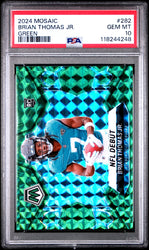 Graded 2024 Panini Mosaic Brian Thomas Jr #282 Green Rookie RC Football Card PSA 10 Gem Mint