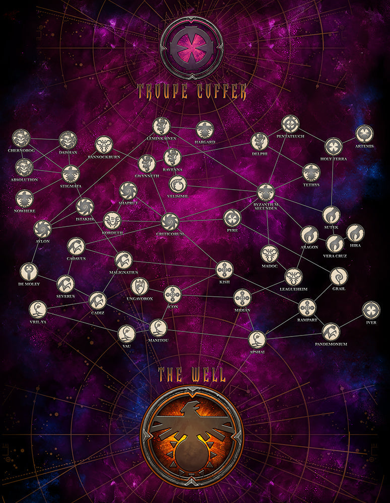 Fading Suns RPG: Cloth Play Mat - Jumpweb Map (ONLINE ORDER ONLY)