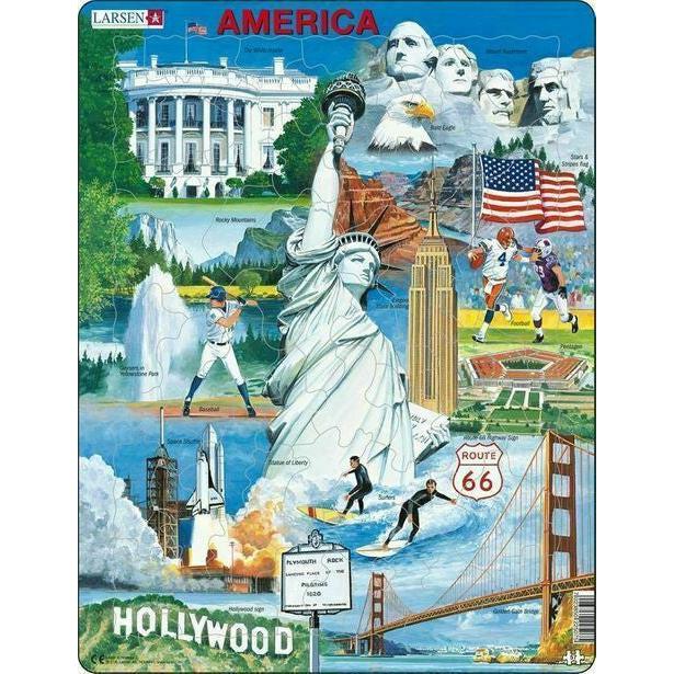 USA Collage 57 Piece Tray Jigsaw Puzzle Larsen (ONLINE ORDER ONLY)