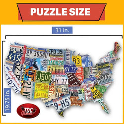 USA License Plates 1000 Piece Shaped Jigsaw Puzzle TDC (ONLINE ORDER ONLY)