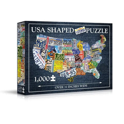 USA License Plates 1000 Piece Shaped Jigsaw Puzzle TDC (ONLINE ORDER ONLY)