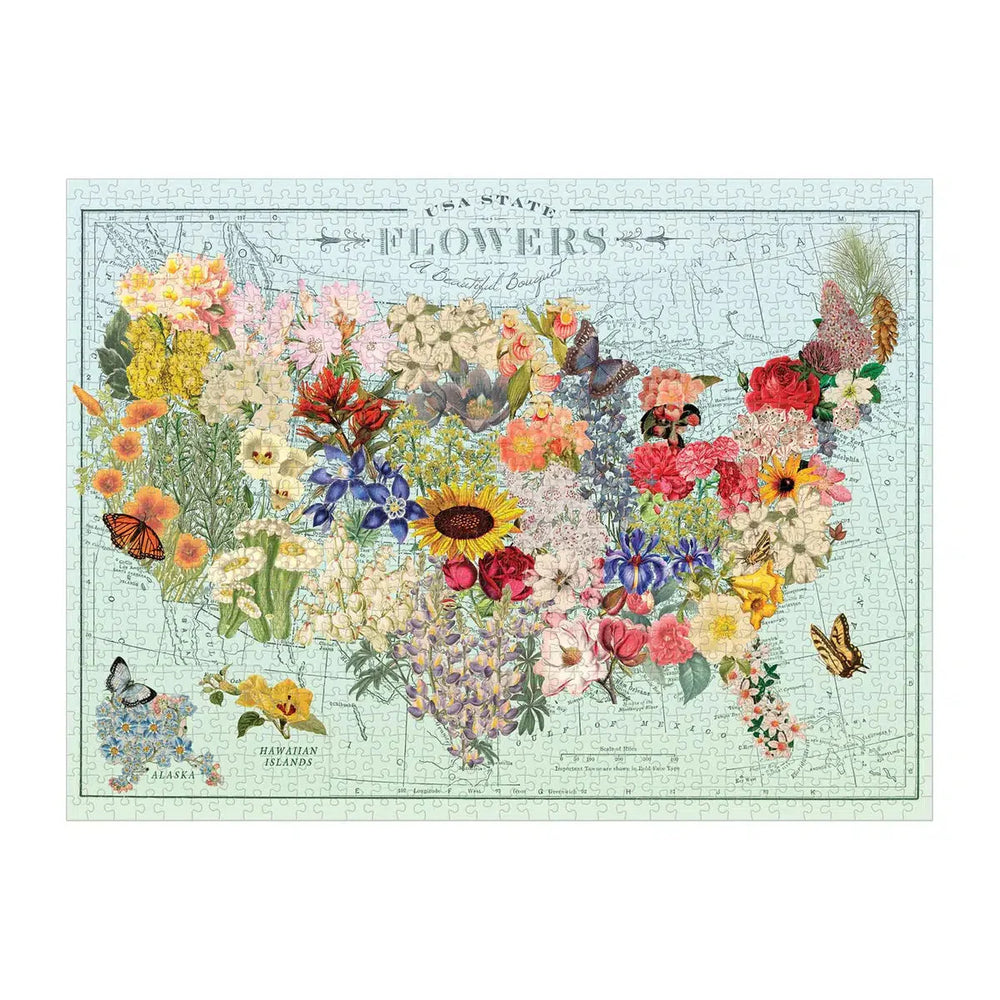 USA State Flowers 1000 Piece Jigsaw Puzzle Galison (ONLINE ORDER ONLY)