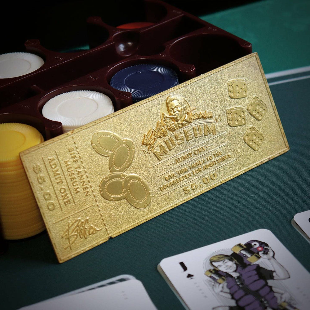 Back to the Future Part II Limited Edition 24 Karat gold-plated Biff Tannen Museum ticket replica