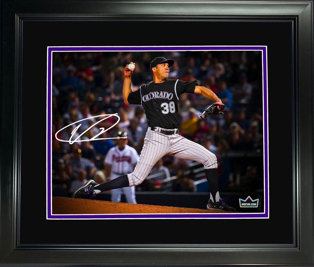 Framed Ubaldo Jimenez Colorado Rockies Facsimile Laser Engraved Signature Auto 11"x14" Baseball Photo HOFSM Holo (ONLINE ORDER ONLY)