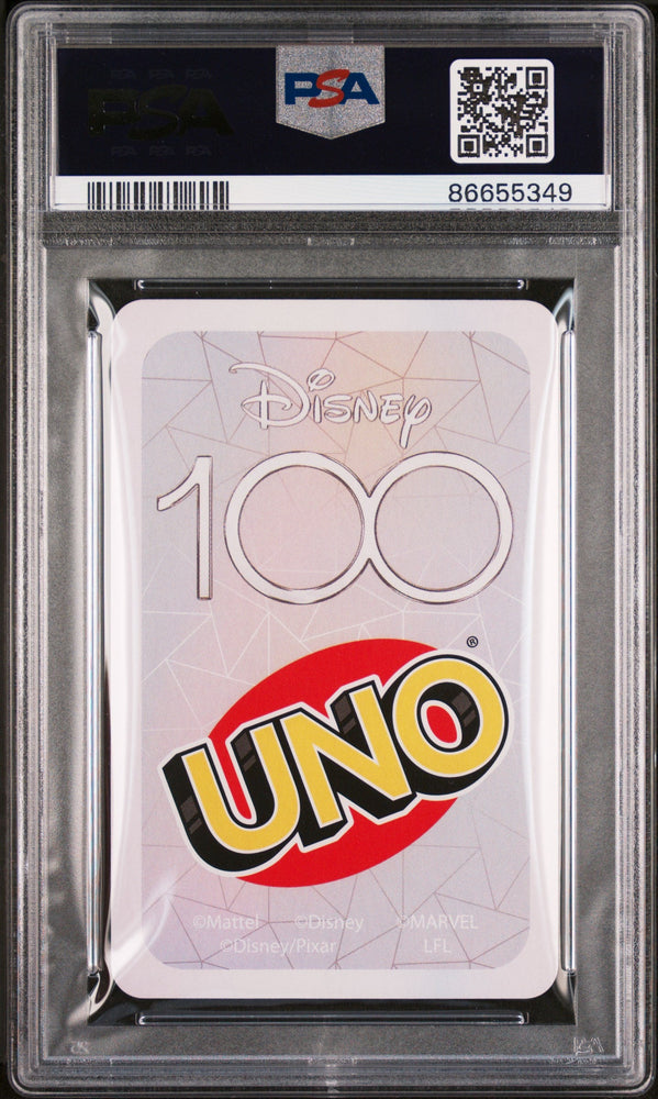 2023 UNO DISNEY 100 CRUELLA DE VIL GREEN DRAW 2 PSA 10 (Online Order Only)